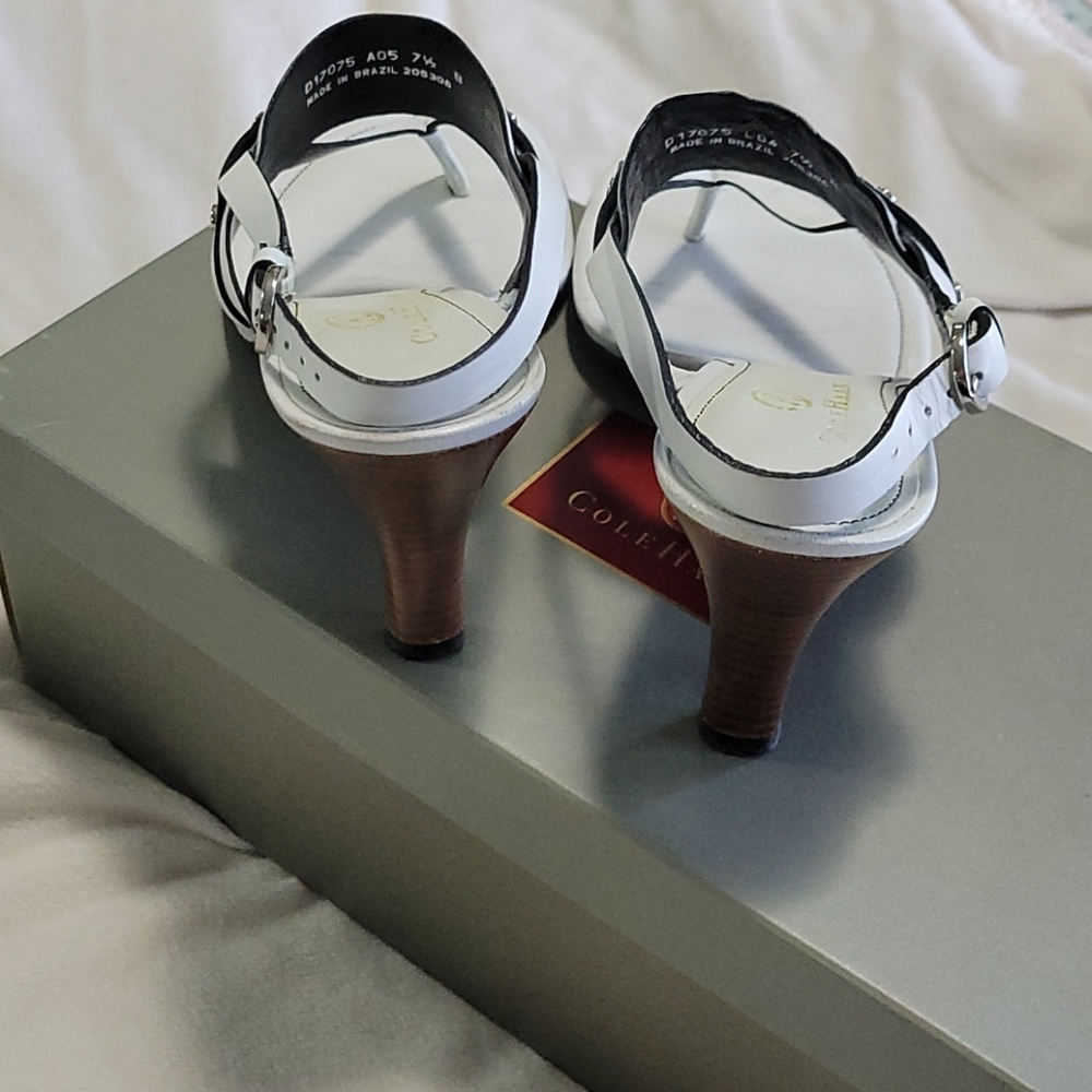 Ladies Cole Haan White Sandal - Picture 3 of 5